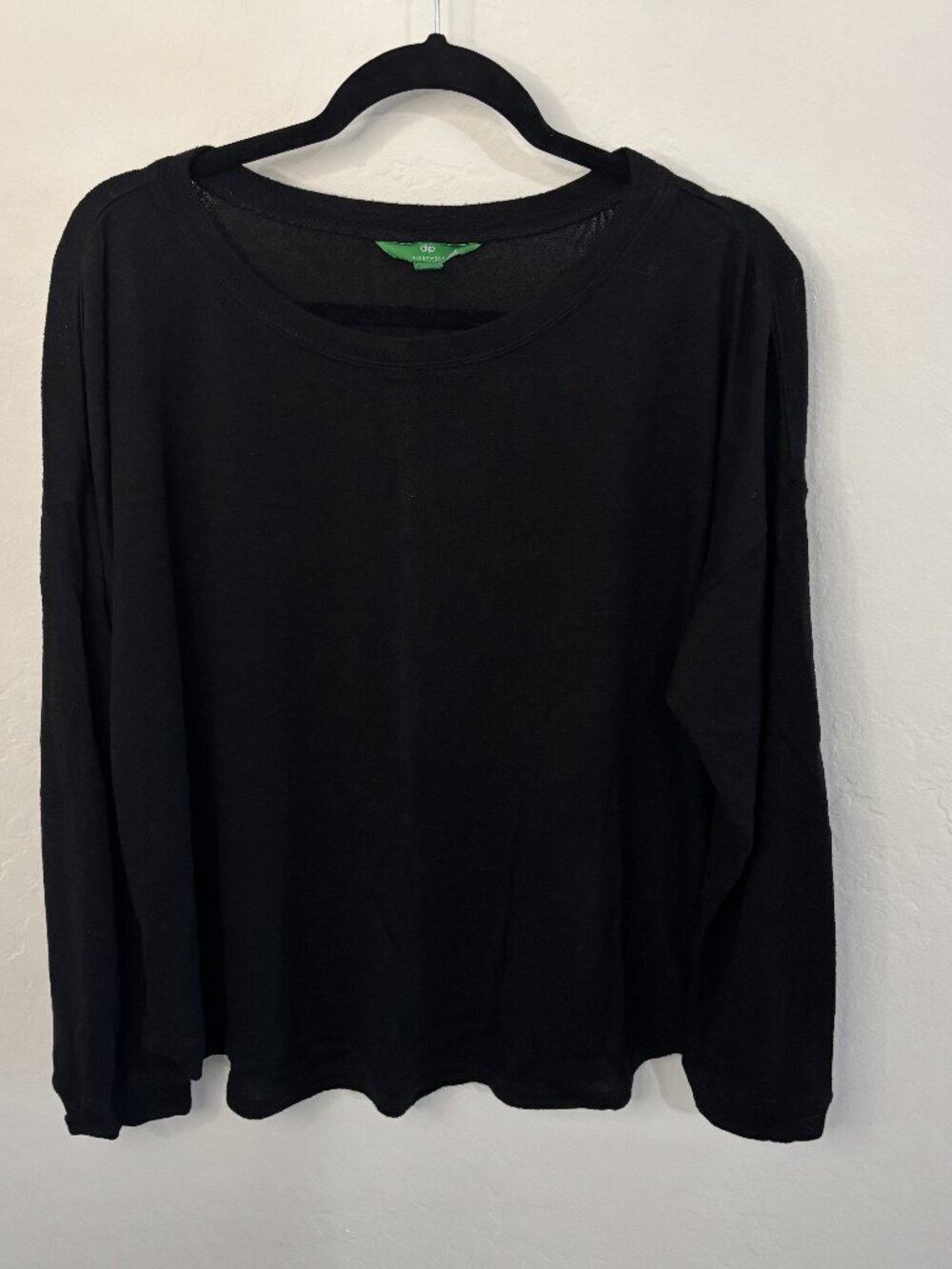 Dip Sleepwear Black Long Sleeve Crewneck Lounge Top | Size L